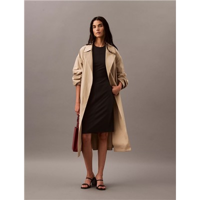 Compact Stretch Crepe Shift Dress