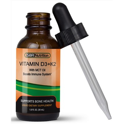 MAX ABSORPTION, Vitamin D3 + K2 (MK-7) Sublingual Liquid Drops with MCT Oil
