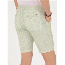 Haki Slim Fit Bermuda Şort
