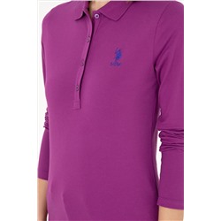 Kadın Menekşe Basic Polo Yaka Sweatshirt