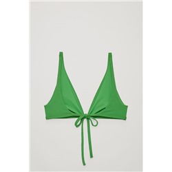 BACK-TIED PIQUE BIKINI TOP