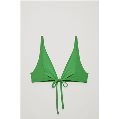 BACK-TIED PIQUE BIKINI TOP