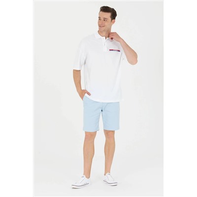 Erkek Beyaz Oversize Polo Yaka Tişört