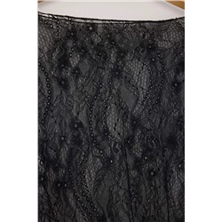 Siyah Regular Fit Kayık Yaka Dantel Esnek Örme Büyük Beden Bluz TBBAW26AF00031