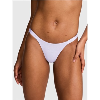 Logo Cotton High-Leg Micro Thong Panty