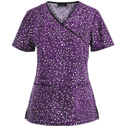 Cherokee Scrubs Safari As I Can See Mock Wrap Top
