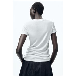 VISCOSE RIBBED T-SHIRT