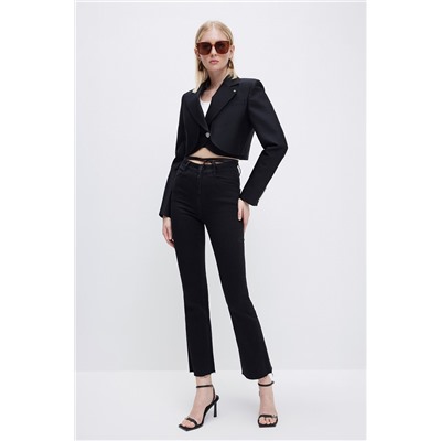 Chaqueta de lana y seda Negro