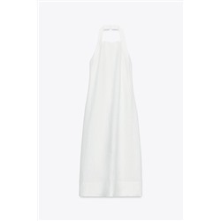ZW COLLECTION 100% LINEN HALTER DRESS
