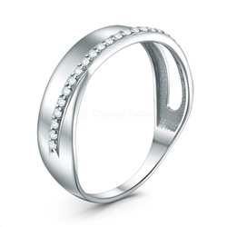 Кольцо из серебра с фианитами родированное 925 пробы К-3992-Р