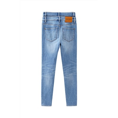 Vaquero skinny fit 7/8 de tiro alto Azul