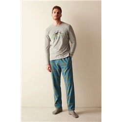 Penti Begin Uzun Kollu Pantolon Gri Pijama Takımı PHEOFP3523SK-GMX