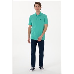 Erkek Polo Yaka Mint Basic Tişört