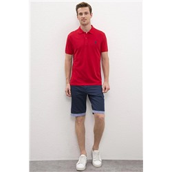Erkek Kırmızı Basic Polo Yaka Tişört