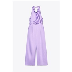 SATIN HALTER NECK JUMPSUIT