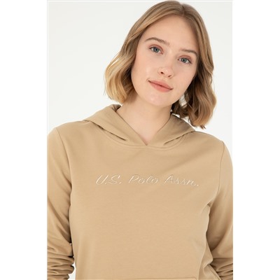 Kadın Kum Kapüşonlu Sweatshirt
