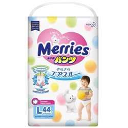 Подгузники-трусики для детей MERRIES размер L 9-14кг 44 шт