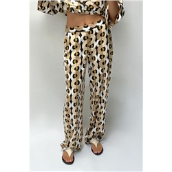 GEOMETRIC PRINT STRAIGHT-LEG TROUSERS