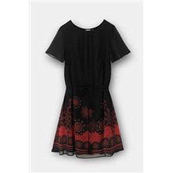 Vestido gasa cinturón