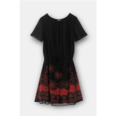 Vestido gasa cinturón
