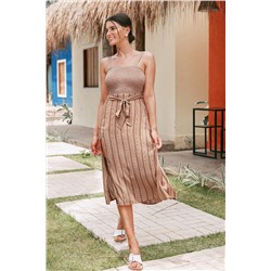 Cataleya Wide Straps Stripe A-Shape Dress
