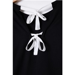 Siyah Regular Fit Sırtı Bağlama/Fiyonk Detaylı Örme Büyük Beden T-shirt TBBSS25BF00000
