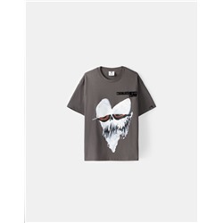 Boxy fit short sleeve T-shirt with Machine Gun Kelly print