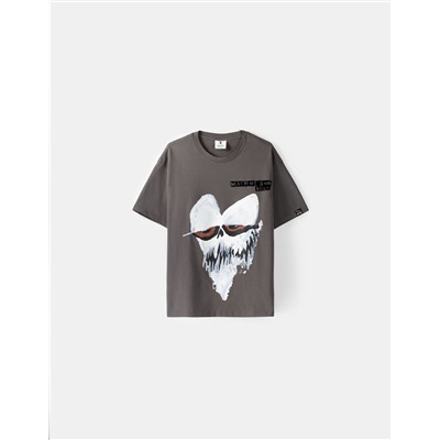 Boxy fit short sleeve T-shirt with Machine Gun Kelly print