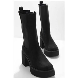 Bambi Siyah Süet Kadın Bot & Bootie K02828151002