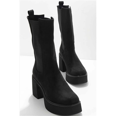 Bambi Siyah Süet Kadın Bot & Bootie K02828151002