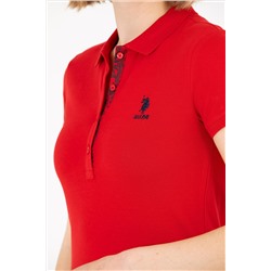 Kadın Kırmızı Basic Polo Yaka Tişört