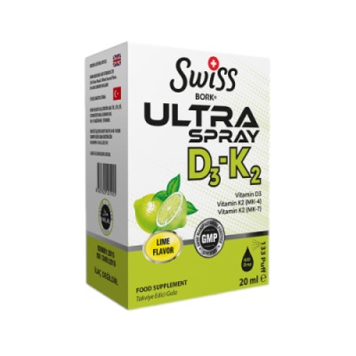 Ультра спрей Витамины Д3-К2 (Ultra Spray D3-К2) вкус лайма, Swiss 20 мл