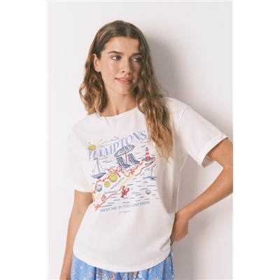 Camiseta Smile Off White Algodón