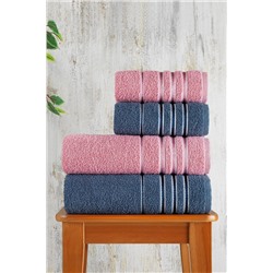 ATLANTİS HOME Lilas Serisi Pamuklu Dokusu Yumuşak 4'lü Banyo Havlu Seti - Sürpriz Hediyeli !!! lilas12