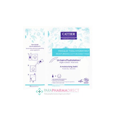 Cattier Masque Tissu Hydratant BIO x1