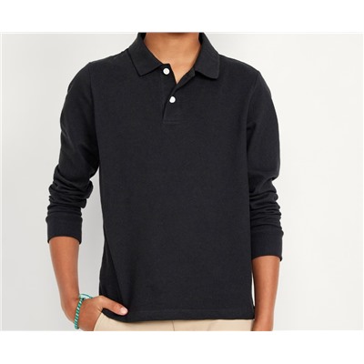 School Uniform Long-Sleeve Polo Shirt for Boys