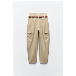 BELTED PAPERBAG CARGO TROUSERS