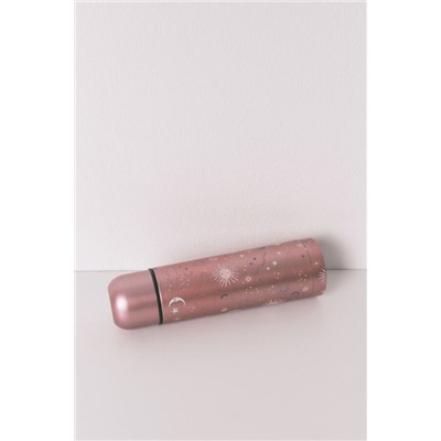 Botella termo metal rosa print astral