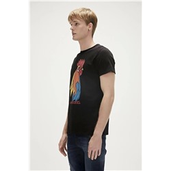 Bad Bear, Cockerel 0 Yaka Erkek Tshirt - Siyah