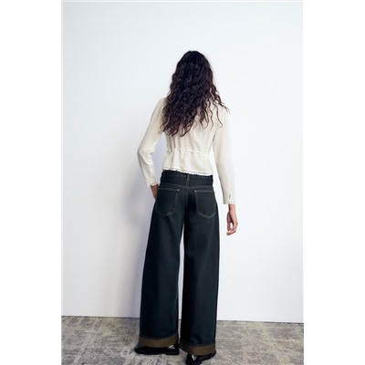 JEANS TRF RELAXED MINI FOLD UP LOW RISE