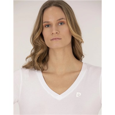 Beyaz Comfort Fit V Yaka Basic Tişört