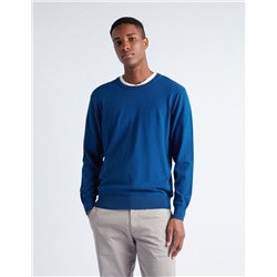 Knitted Jumper, Men, Blue