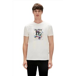 Bad Bear, One Way 0 Yaka Erkek Tshirt - Ekru