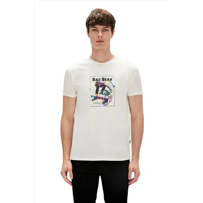 Bad Bear, One Way 0 Yaka Erkek Tshirt - Ekru