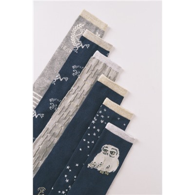 Pack 6 calcetines largos algodón Harry Potter