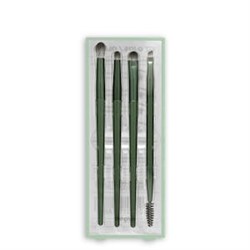 Kit verde de pinceles ojos Deliplus contiene pincel difuminador, pincel precisión, pincel sombra y pincel dúo
