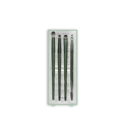 Kit verde de pinceles ojos Deliplus contiene pincel difuminador, pincel precisión, pincel sombra y pincel dúo
