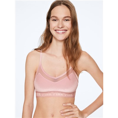 PINK ULTIMATE LIGHTLY LINED VELVET SPORTS BRA