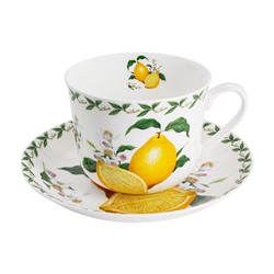Пара чайная, 1 перс, 2 пр, 480 мл, фарфор F, белая, Лимон, Orchard Fruits, 53978