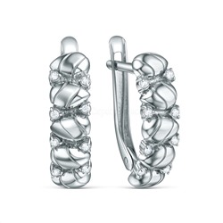 Серьги из серебра с фианитами родированные 3101028441